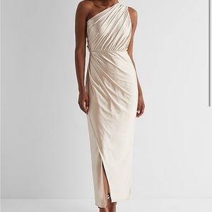 Satin One Shoulder Ruched Maxi Dress ✨Holiday Party Ready✨